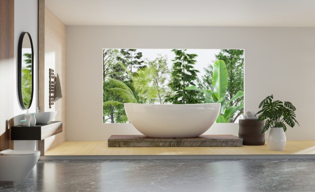 Une estrade de salle de bain en siporex