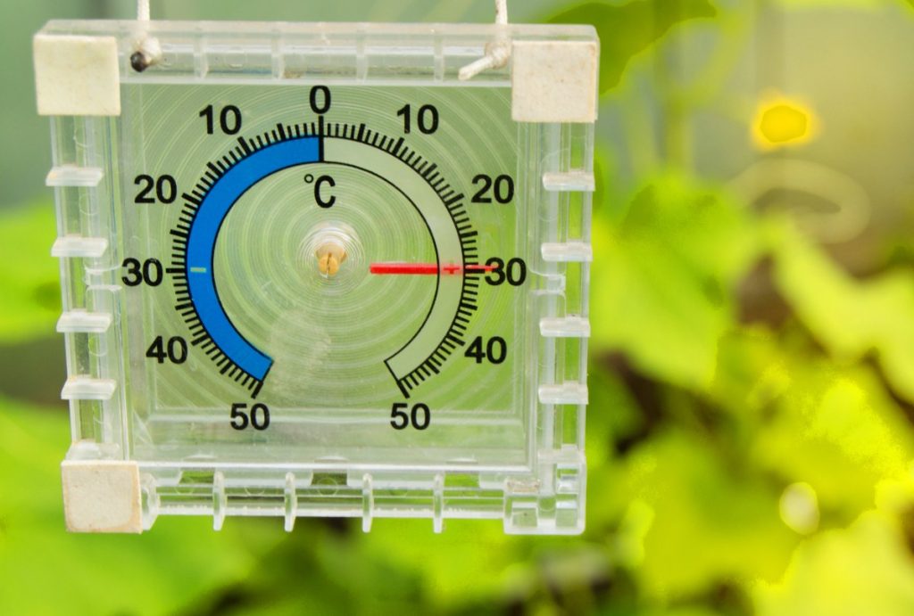 Un thermomètre affichant trente degré celsius